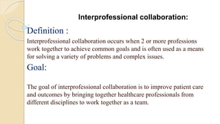 Interprofessional Problem Meaning Clinical Pharmacy | PPTX