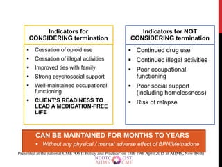 Clinical practice guidelines for buprenorphine and methadone based ost ...