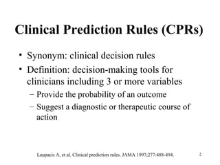 Clinical Prediction Rules | PPT
