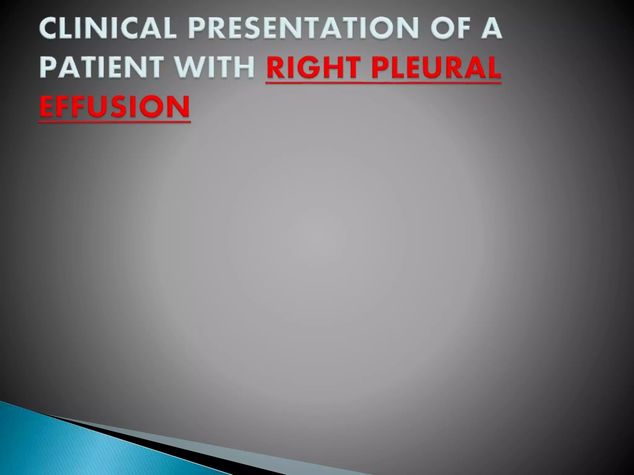 Clinical presentation of a patient with pleural effusion | PPTX