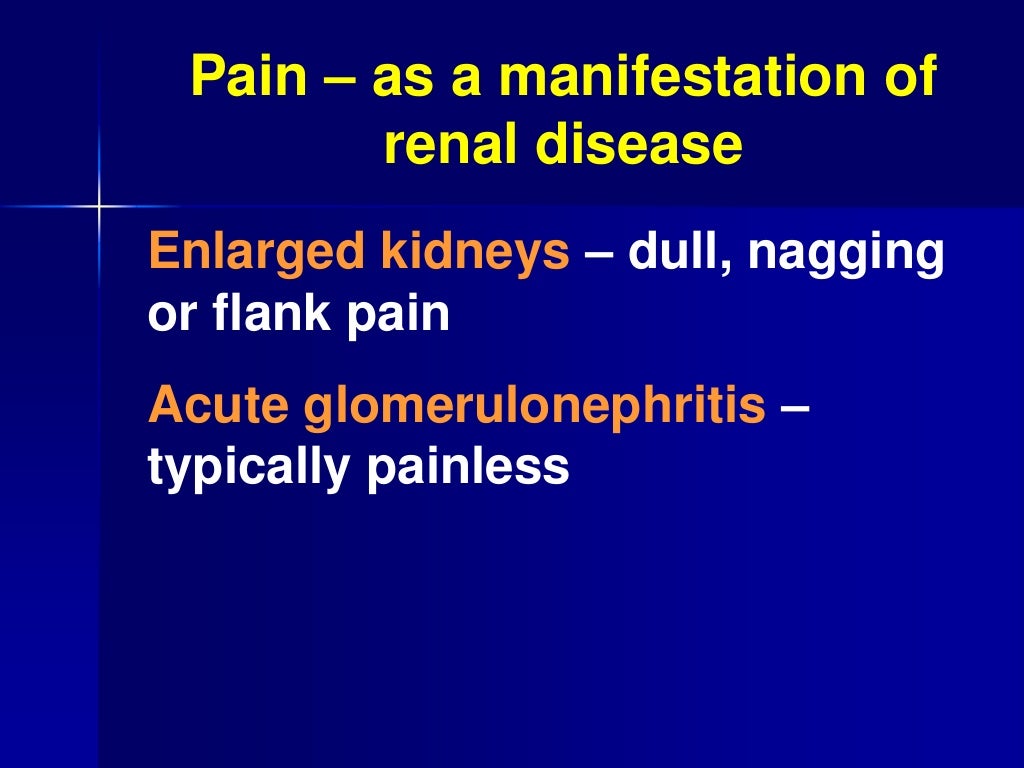 clinical presentation of renal disease