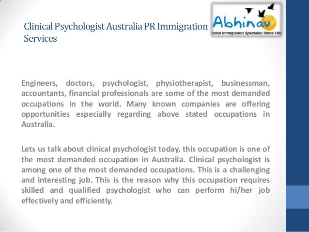 clinical psychologist australia pr immigration services interesting occupations