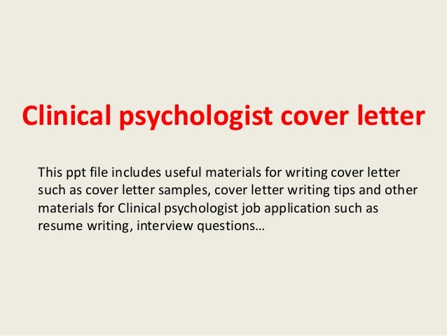 Clinical psychologist cover letter