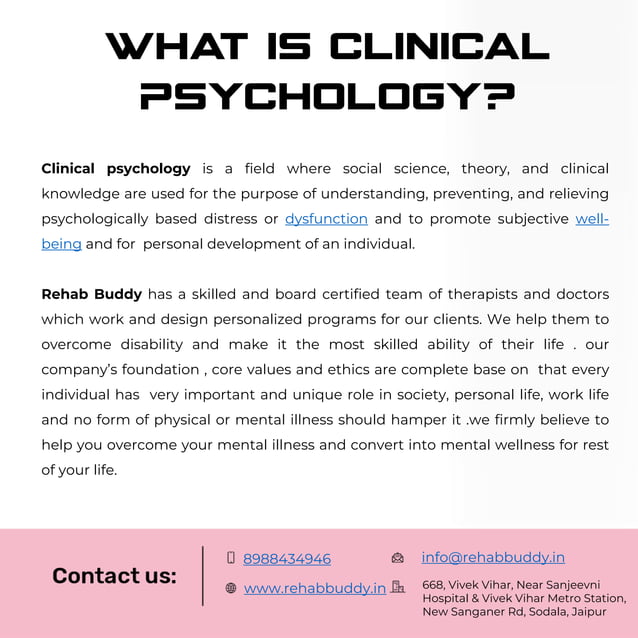 Clinical Psychology in Jaipur Rehab Buddy