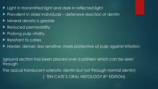 Translucent Dentin CLINICAL RELEVANCE OF DENTIN POWER POINT PRESENTATION | PPTX