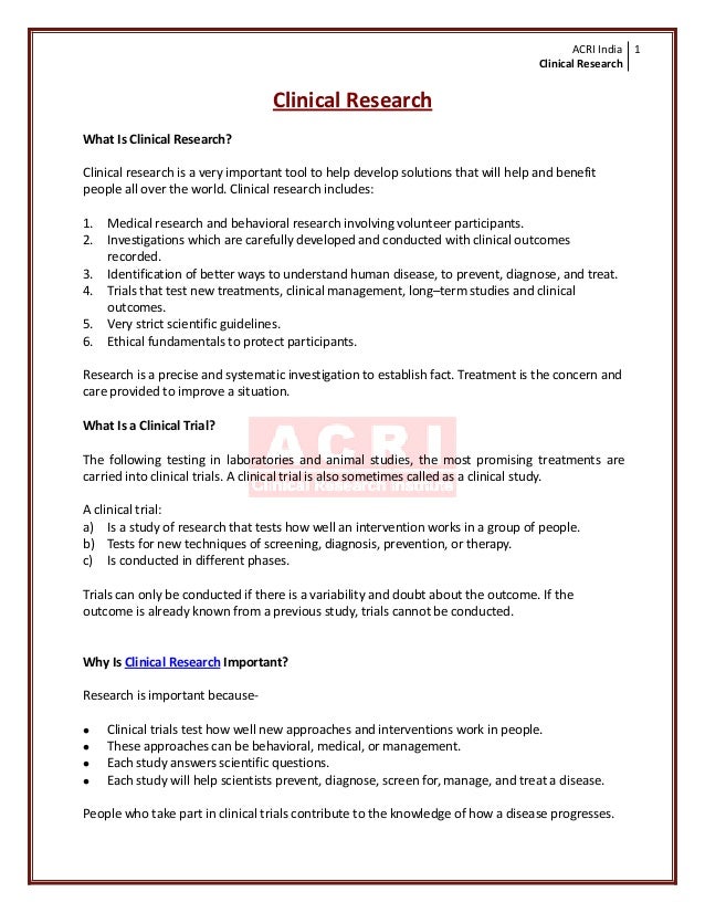 Clinical Research And Its Importance
