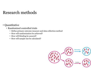Randomoised Study Design Measurement Clinical research design | PPTX
