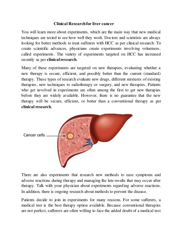 Clinical Research for liver cancer