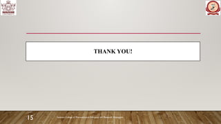 Sanjivani College of Pharmaceutical Education and Research, Kopargaon
15
THANK YOU!
 