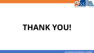 THANK YOU!
JSS COLLEGE OF PHARMACY. MYSURU
 