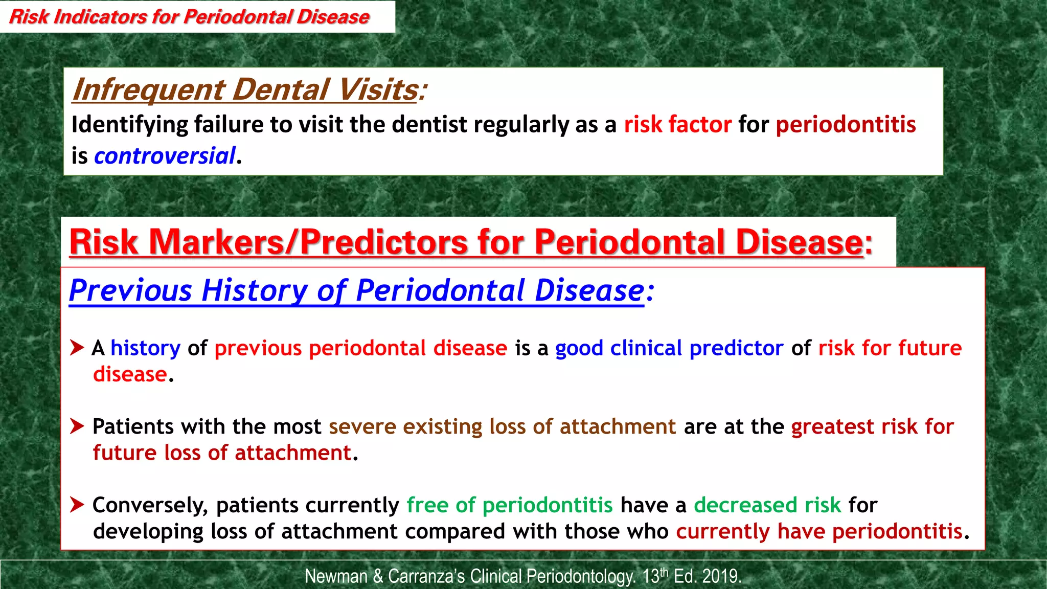 Clinical risk assessment &amp; diagnosis of periodontal disease | PPT