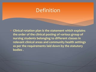 Clinical rotation plan | PPTX