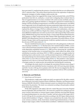 Clinical Impact of Serum Omega-3 Fatty Acids on Endothelial Function in ...