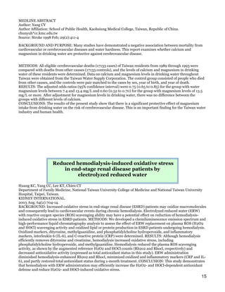 Clinical Studies And Research On Electrolyzed Water