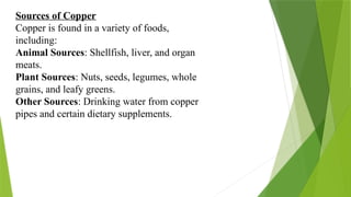 Copper Sources Shell Fish CLINICAL SYMPTOMS AND MANAGEMENT OF COPPER POISONING.pptx