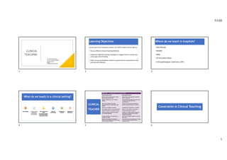 Effective Clinical Teaching Methods and Feedback Strategies in Medical ...
