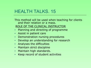 CLINICAL TEACHING METHODS in nursing courses | PPT