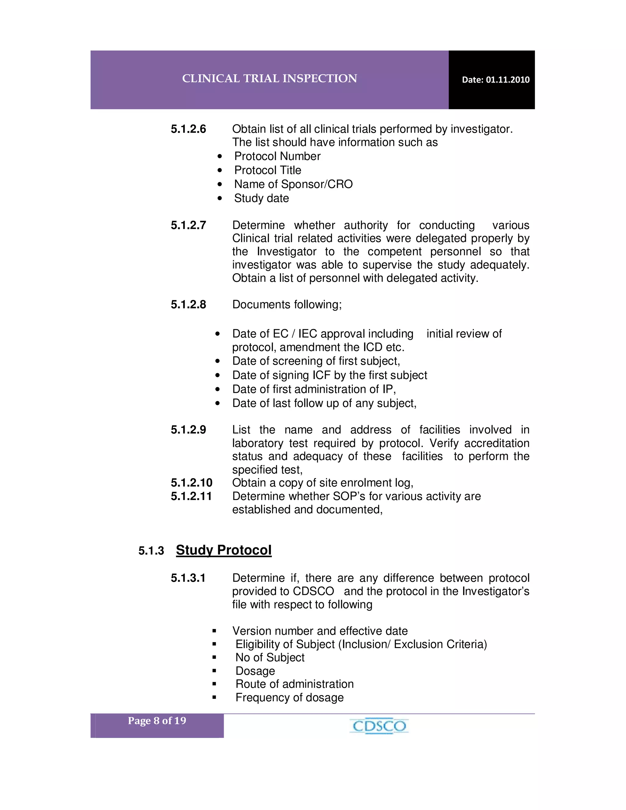 Clinical trial inspection programme of india | PDF | Medical Tests ...