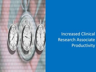 Increased Clinical
Research Associate
Productivity
 
