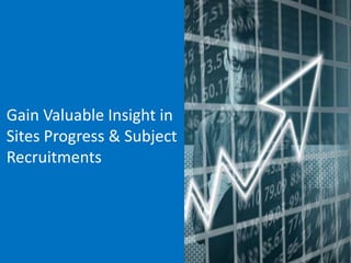 Gain Valuable Insight in
Sites Progress & Subject
Recruitments
 