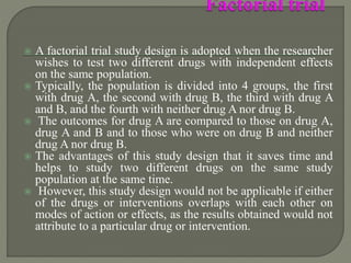 RESEARCH METHODOLOGY- INTERVENTIONAL STUDY DESIGNS: clinical trials ppt ...