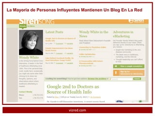La Mayoria de Personas Influyentes Mantienen Un Blog En La Red




                            vizred.com
 