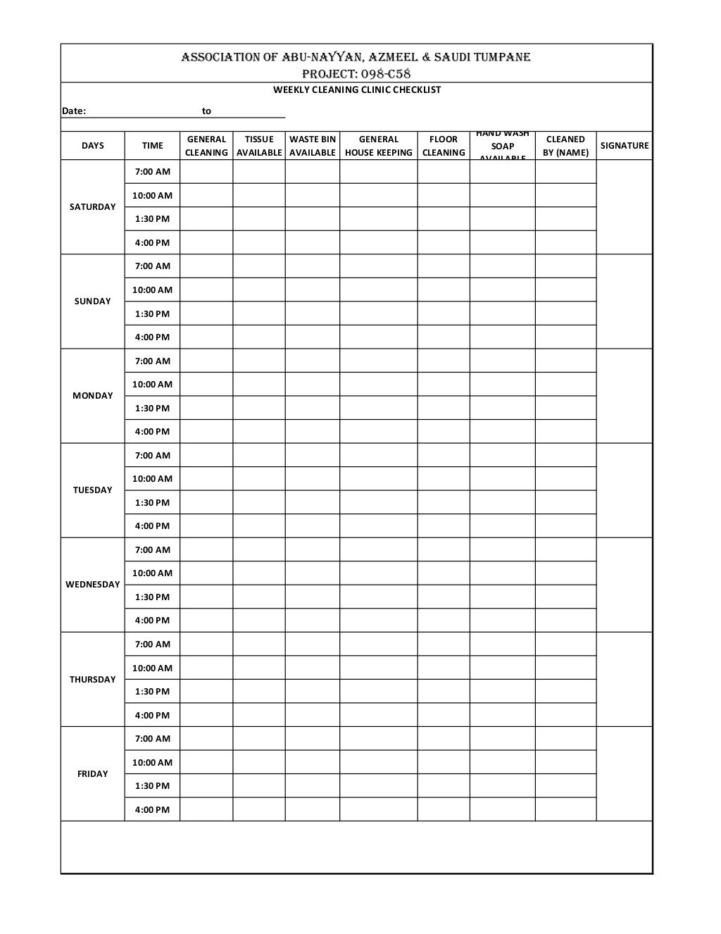 Clinic Checklist clinic-checklist