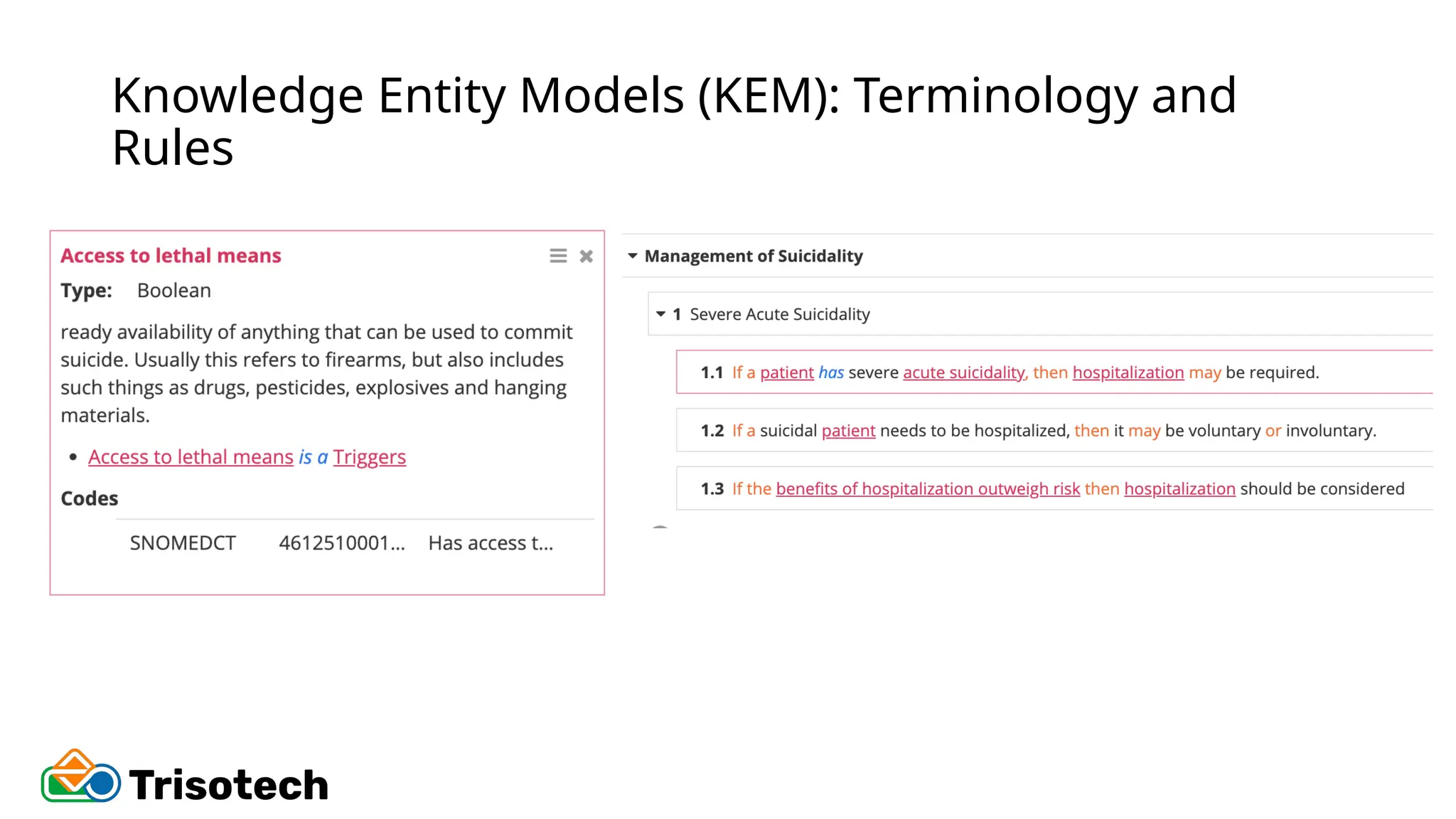 Knowledge Entity Models (KEM): Terminology and
Rules
 