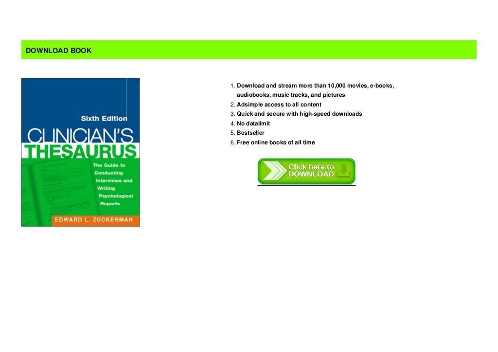 Clinician's Thesaurus The Guide to Conducting Interviews and Writing