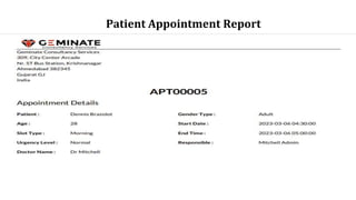 Patient Appointment Report
 