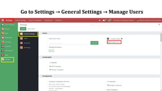 Go to Settings → General Settings → Manage Users
 