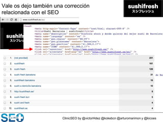 ClinicSEO by @victorHdez @kokebcn @arturomarimon y @kicoes
Vale os dejo también una corrección
relacionada con el SEO
 