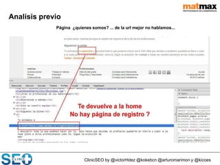 ClinicSEO by @victorHdez @kokebcn @arturomarimon y @kicoes
Analísis previo
Página ¿quienes somos? ... de la url mejor no hablamos...
 
