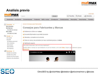 ClinicSEO by @victorHdez @kokebcn @arturomarimon y @kicoes
Analísis previo
 