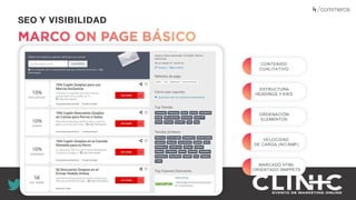 Recuerda nuestro hashtag!
#CLINICSEO
SEO Y VISIBILIDAD
CONTENIDO
CUALITATIVO
ESTRUCTURA
HEADINGS Y KWS
ORDENACIÓN
ELEMENTOS
VELOCIDAD
DE CARGA (NO AMP)
MARCADO HTML
ORIENTADO SNIPPETS
 