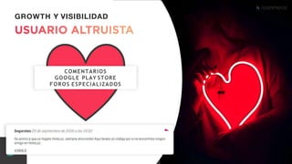 Recuerda nuestro hashtag!
#CLINICSEO
GROWTH Y VISIBILIDAD
COMENTARIOS
GOOGLE PLAY STORE
FOROS ESPECIALIZADOS
 