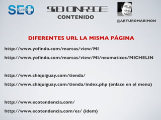 DIFERENTES URL LA MISMA PÁGINA http://www.yofindo.com/marcas/view/MI http://www.yofindo.com/marcas/view/MI/neumaticos/MICH...