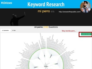 Keyword Research
http://answerthepublic.com/
Muy bonita pero...
#clinicseo
 