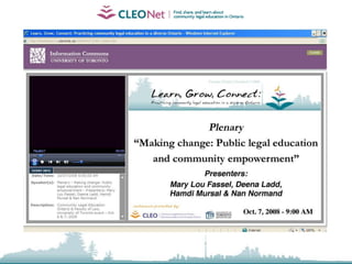 Other Online Course Examples      Springtide Resources & York University - E-Learning for Working with Women Leaving Abusive RelationshipsThis series of courses is designed to introduce participants to the most critical family, immigration and refugee law issues for women leaving abusive relationships. They will provide participants with current, relevant and accessible legal information so that they can assist their clients in navigating the legal system. This professional development package will be invaluable to those who provide services to women who may disclose abuse.        FORMAT: Each module is comprised of a video lecture with accompanying power-point presentation. Additionally, resources and information, including relevant legislation, will be provided to supplement the learning of each module. Successful completion of the course will require participation in a weekly online discussion forum for the duration of the course as directed by the course instructor. For more information see: http://springtideresources.net/events/news_show.cfm?id=78  