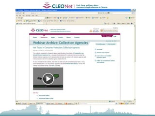 Webinar FeaturesSharing Power Point slidesLive ChatIntegrated Telephone conference callLetting users “see” your desktopGranting control of your desktopGreat tool for online meetings/training or interactive Q&A Low-cost tool for producing video-based information in other languages Can be produced as a Podcasts, Uploaded to YouTube, or embedded in social networking sitesSome webinar tools feature video conferencing via webcams and computer microphones. Others allow for VoIP integration (Skype)