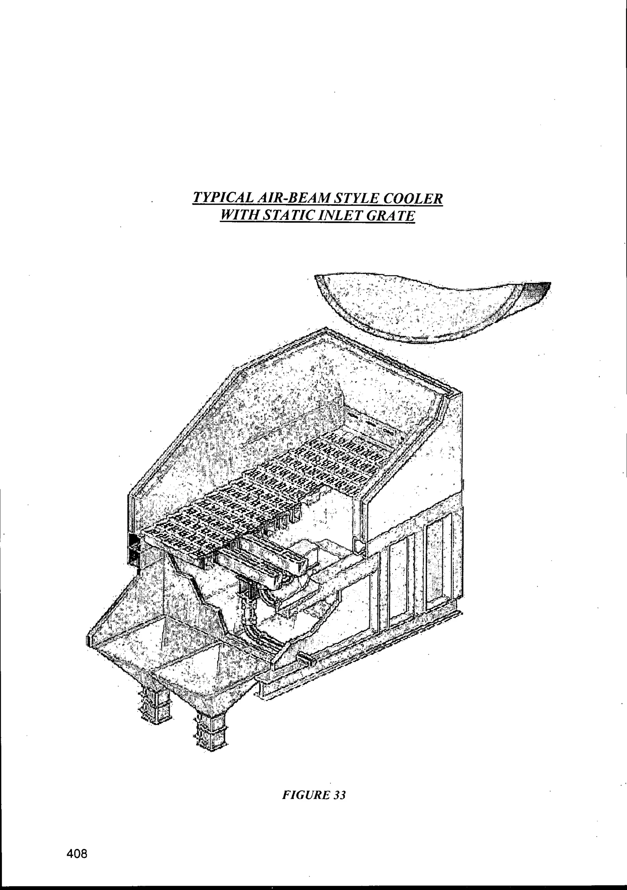 TYPICAL AIR-BEAMSTYLE COOLER
WITH STATIC INLET GRATE
FIGURE 33
408
 