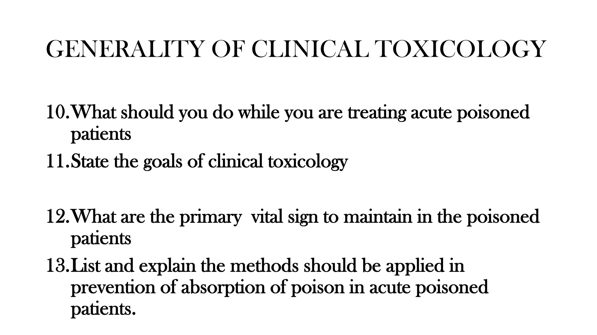 CLINICAL TOXICOLOGY QUESTIONS PDF | PDF