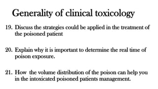 CLINICAL TOXICOLOGY QUESTIONS PDF | PDF
