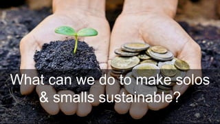 What can we do to make solos
& smalls sustainable?
 