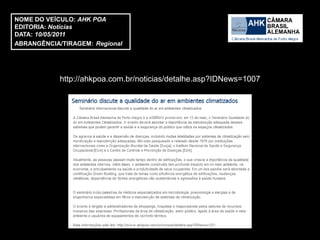 NOME DO VEÍCULO: AHK POA
EDITORIA: Notícias
DATA: 10/05/2011
ABRANGÊNCIA/TIRAGEM: Regional




            http://ahkpoa.com.br/noticias/detalhe.asp?IDNews=1007
 