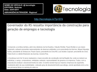 NOME DO VEÍCULO: @ tecnologia
EDITORIA: Notícias
Data: 25/07/2011
ABRANGÊNCIA/TIRAGEM: Regional


                          http://tecnologia.in/?p=574
 