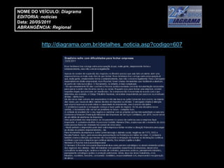 NOME DO VEÍCULO: Diagrama
EDITORIA: notícias
Data: 20/05/2011
ABRANGÊNCIA: Regional



         http://diagrama.com.br/detalhes_noticia.asp?codigo=607
 