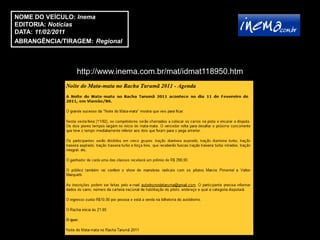 NOME DO VEÍCULO: Inema
EDITORIA: Notícias
DATA: 11/02/2011
ABRANGÊNCIA/TIRAGEM: Regional



                http://www.inema.com.br/mat/idmat118950.htm
 