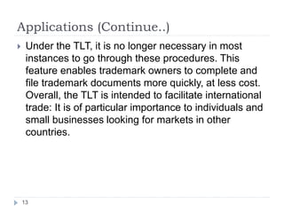 Trademark law treaty | PPTX