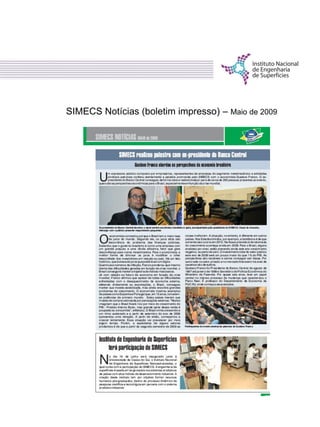 SIMECS Notícias (boletim impresso) – Maio de 2009
 